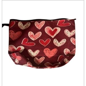 Red Heart Design Makeup Pouch